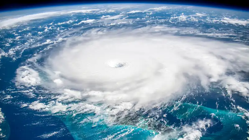 eye of a hurricane from space