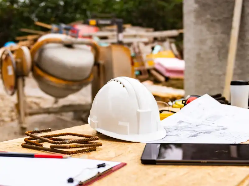 close up of equipment on a job site.