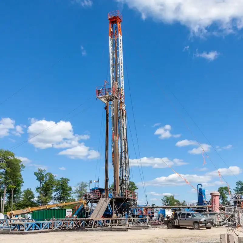 Large construction site of an oil operation.