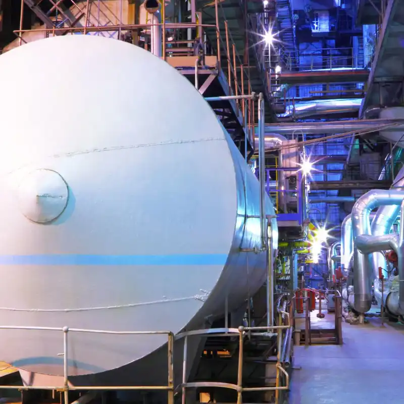Inside of a chemical factory.