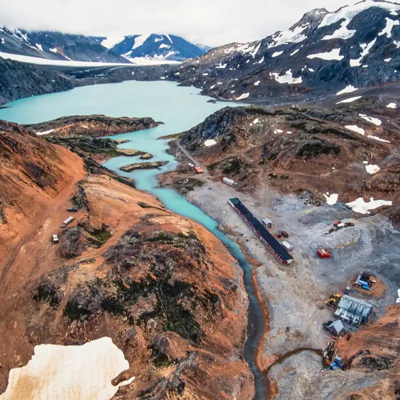 Aerial image of a goldmine.