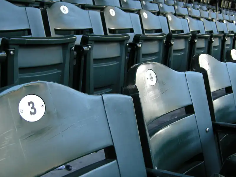 Empty seats in a baseball stadium
