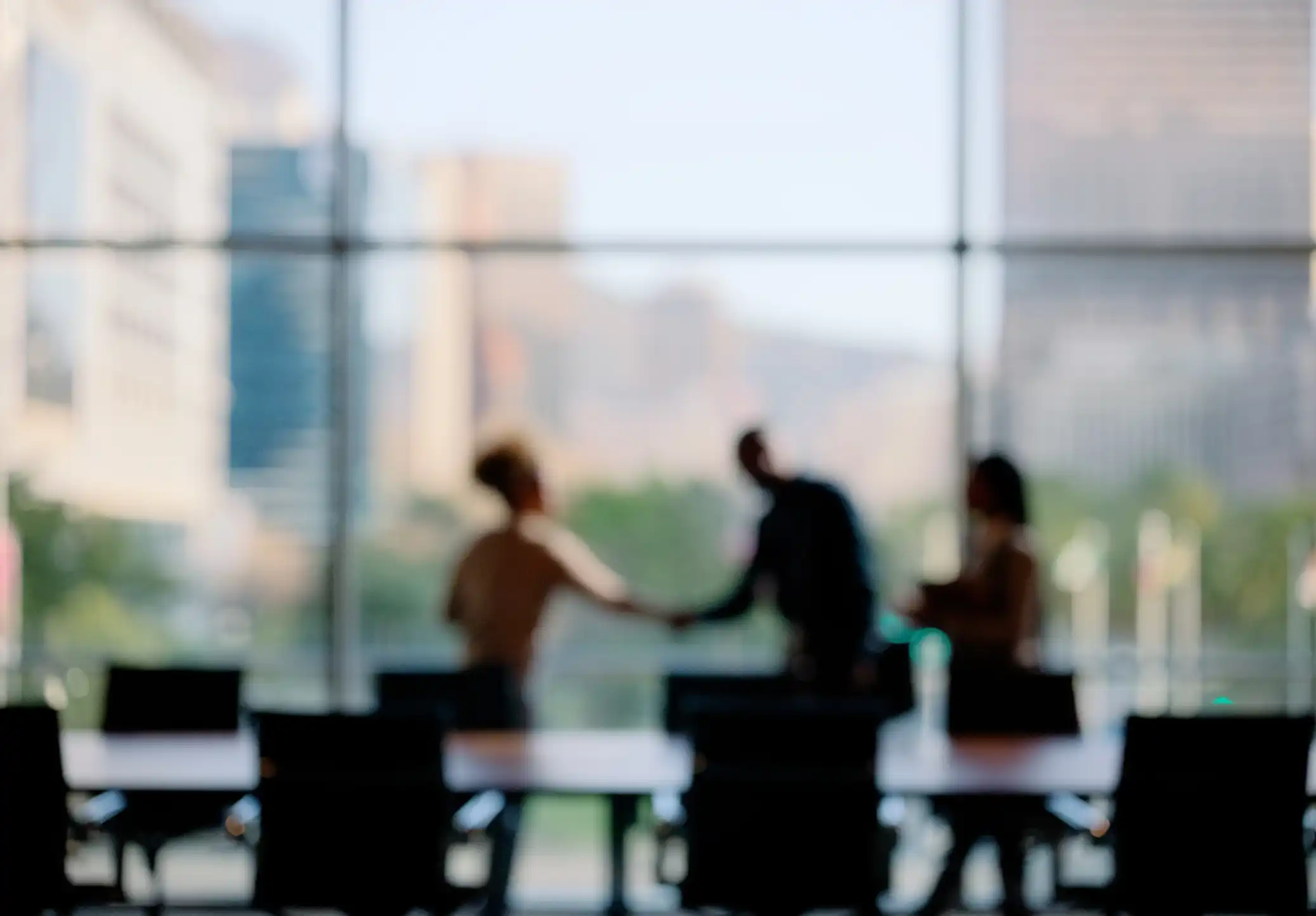Blur picture of handshake