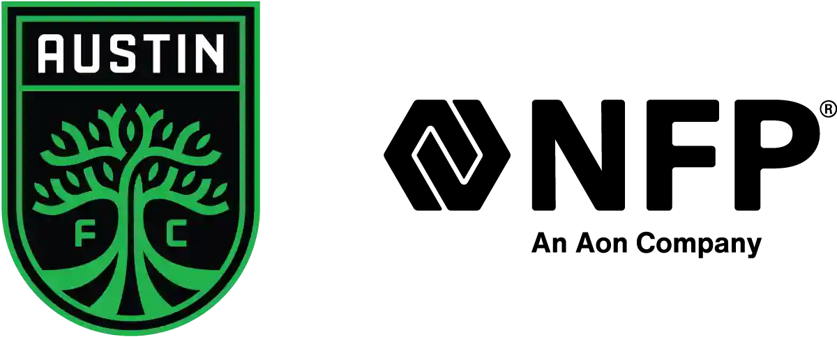 Austin Football Club and NFP logo lockup