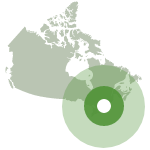 Map of Canada with office highlighted