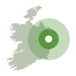 Map of Ireland with office highlighted