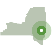 Map of New York with office highlighted